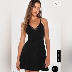 It is a lulus lush dress l Perfect Evening Black Lace Skater Dress